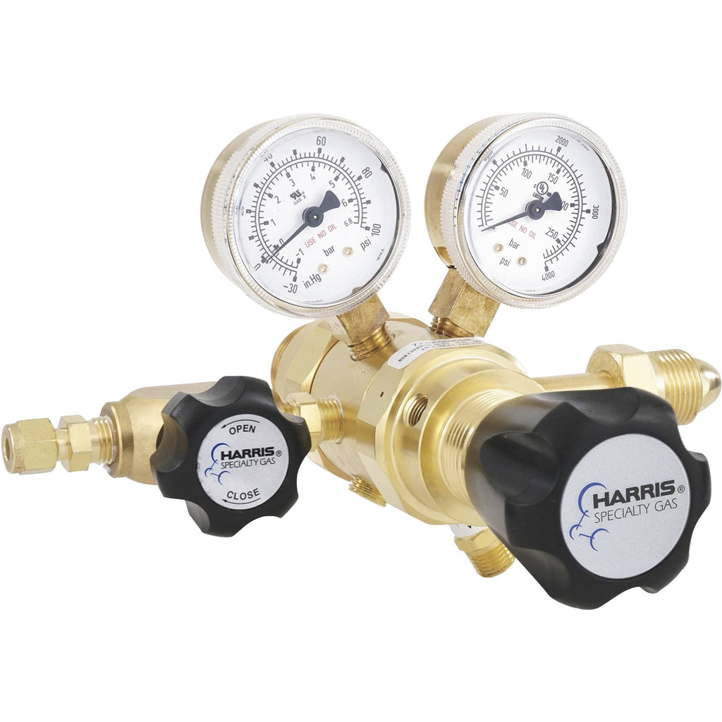 Brass 2-Stage Gas Lab Regulator, CGA 580, 0-50 PSI R207