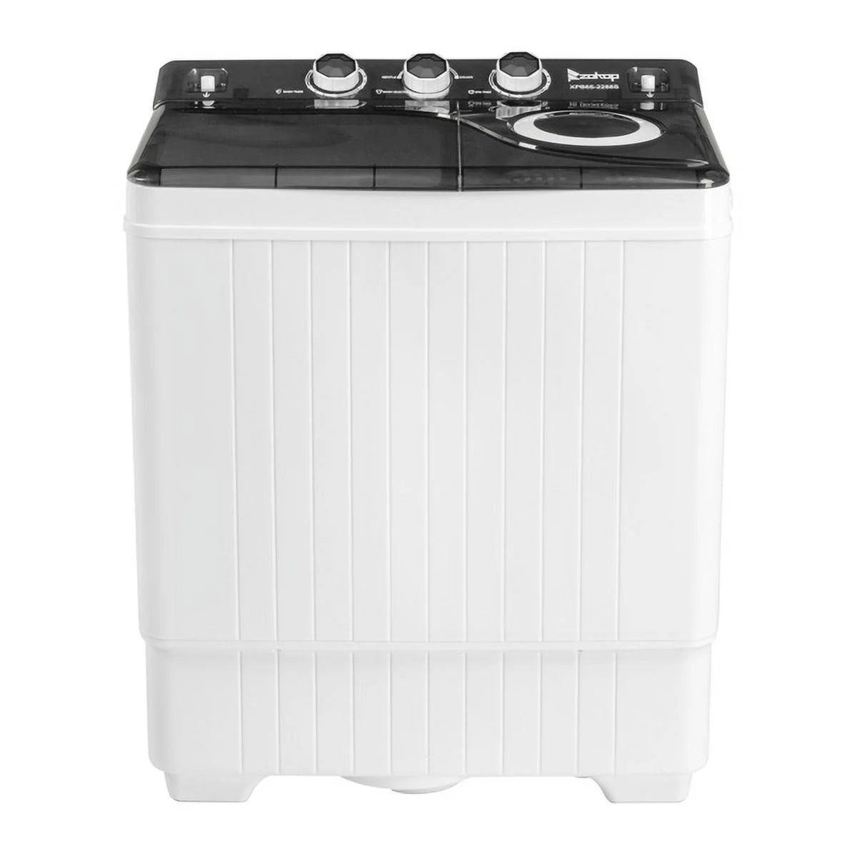 Semi-automatic Twin Tub Washing Machine with Built-in Drain Pump, 26Lbs, White&Black F944033