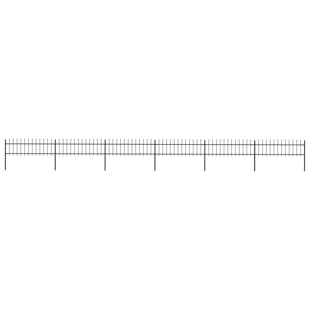 Black Steel Garden Fence with Spear Top W847680