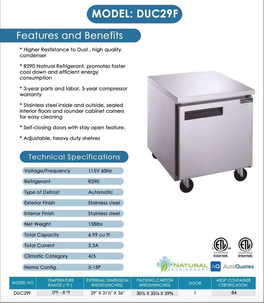 Single Door Undercounter Freezer in Stainless Steel N28094