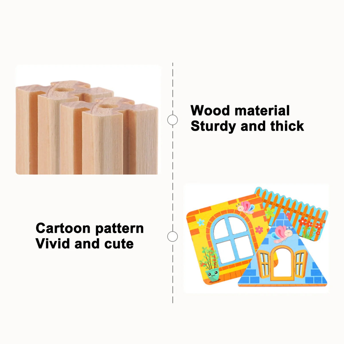 Wooden Building Blocks Set Educational Toy J457291
