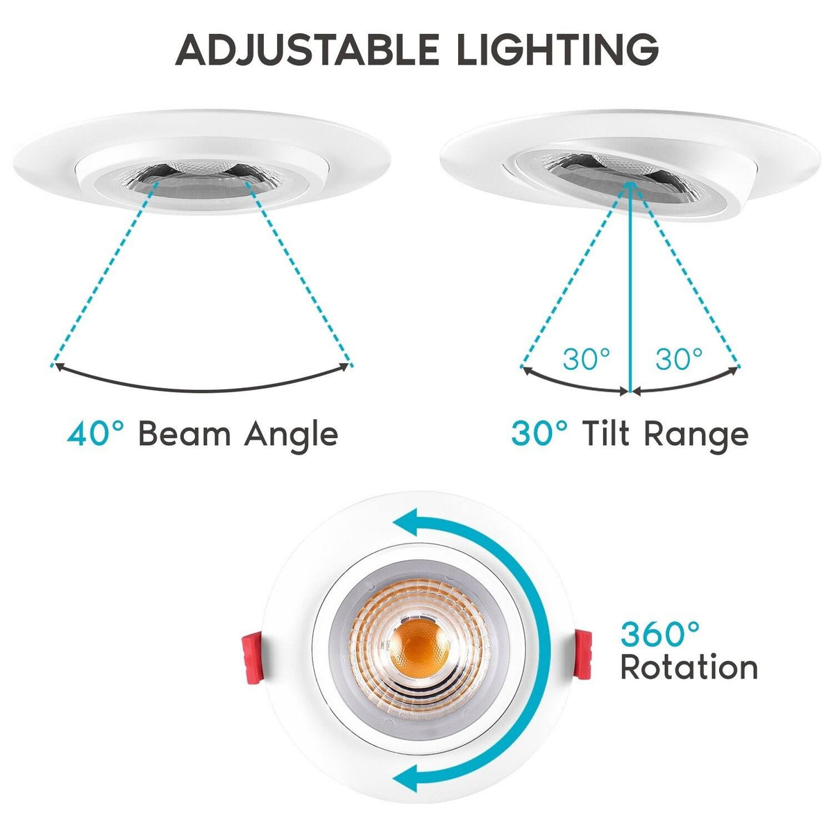 4 in Adjustable Gimbal Integrated LED Recessed Light 6-Pack N73511