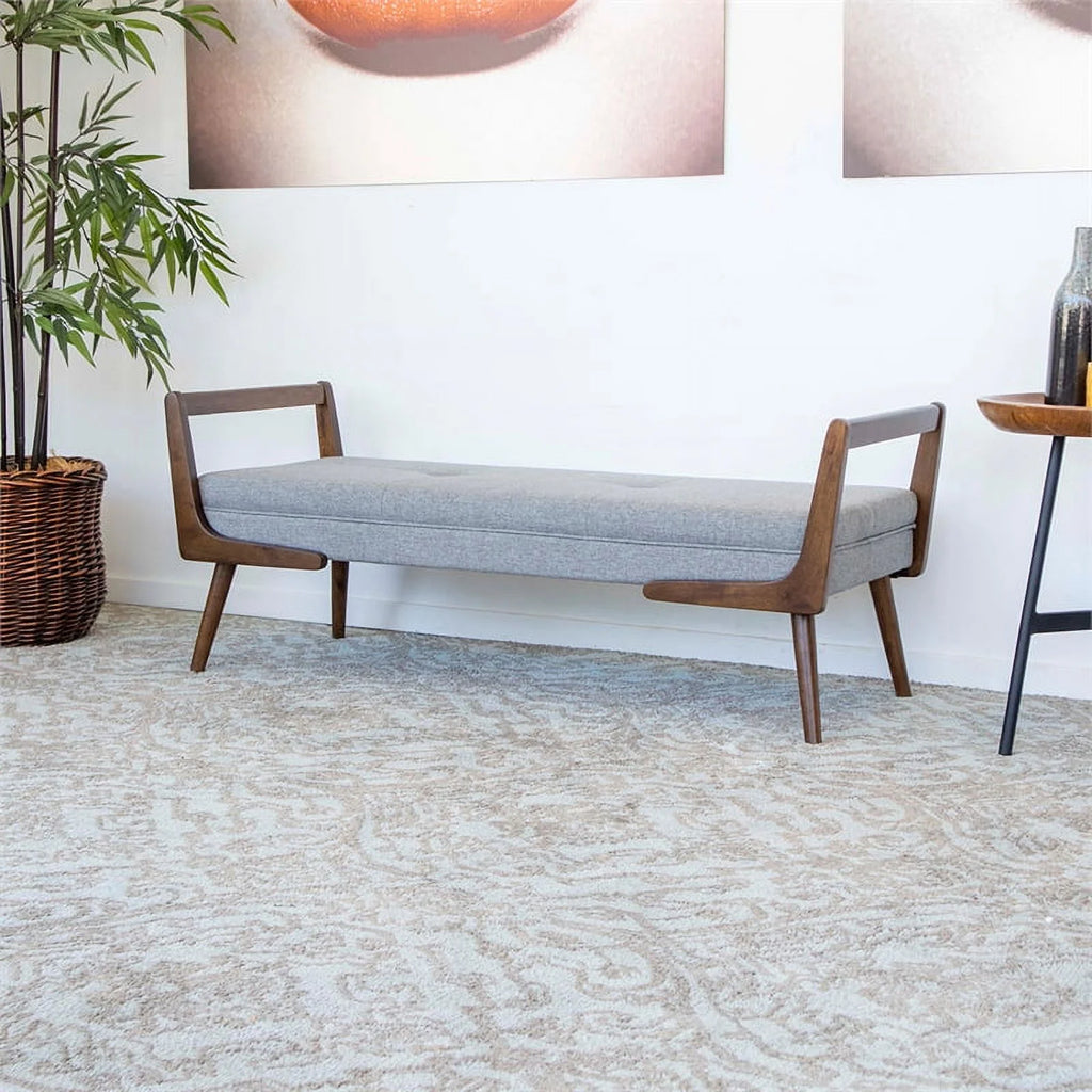 2 Piece Poppy Bench Set in Gray and Brown E3982