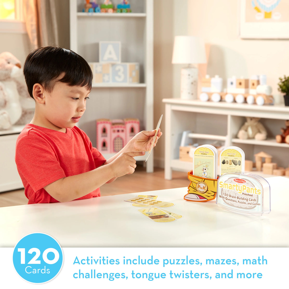 Preschool Card Set Educational Activity With 120 Questions, Puzzles, and Games H39656