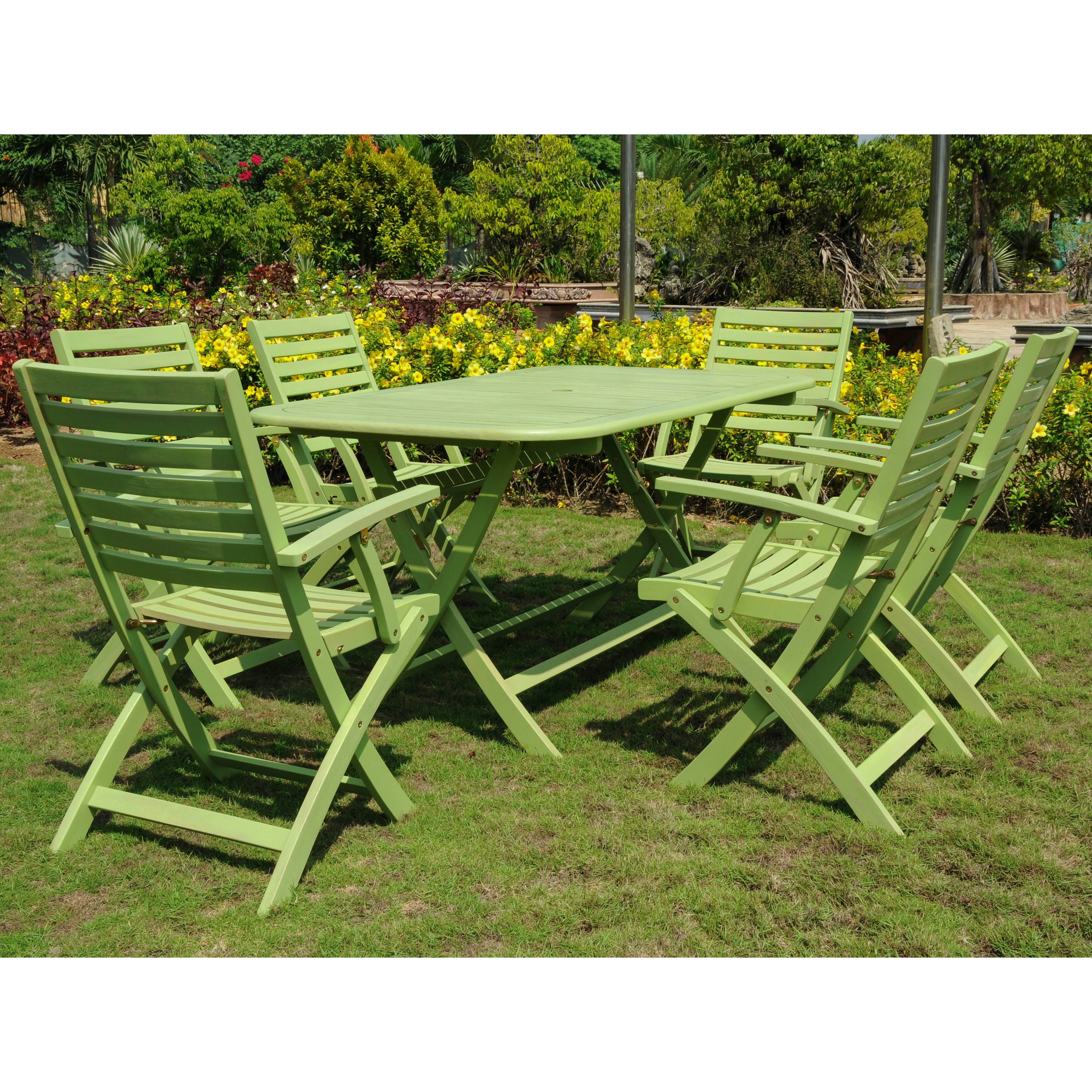 Acacia Wood 7-Piece Patio Set D89083
