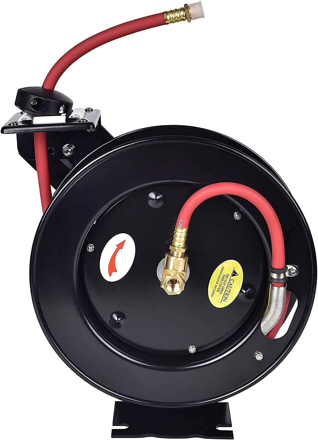 Air Hose Reel 3/8 in x 25 ft Wall Mount Retractable 300 PSI Hybrid Hose P15964