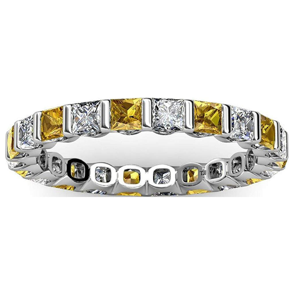 Citrine & Diamond Eternity Band in 14K White Gold S403050
