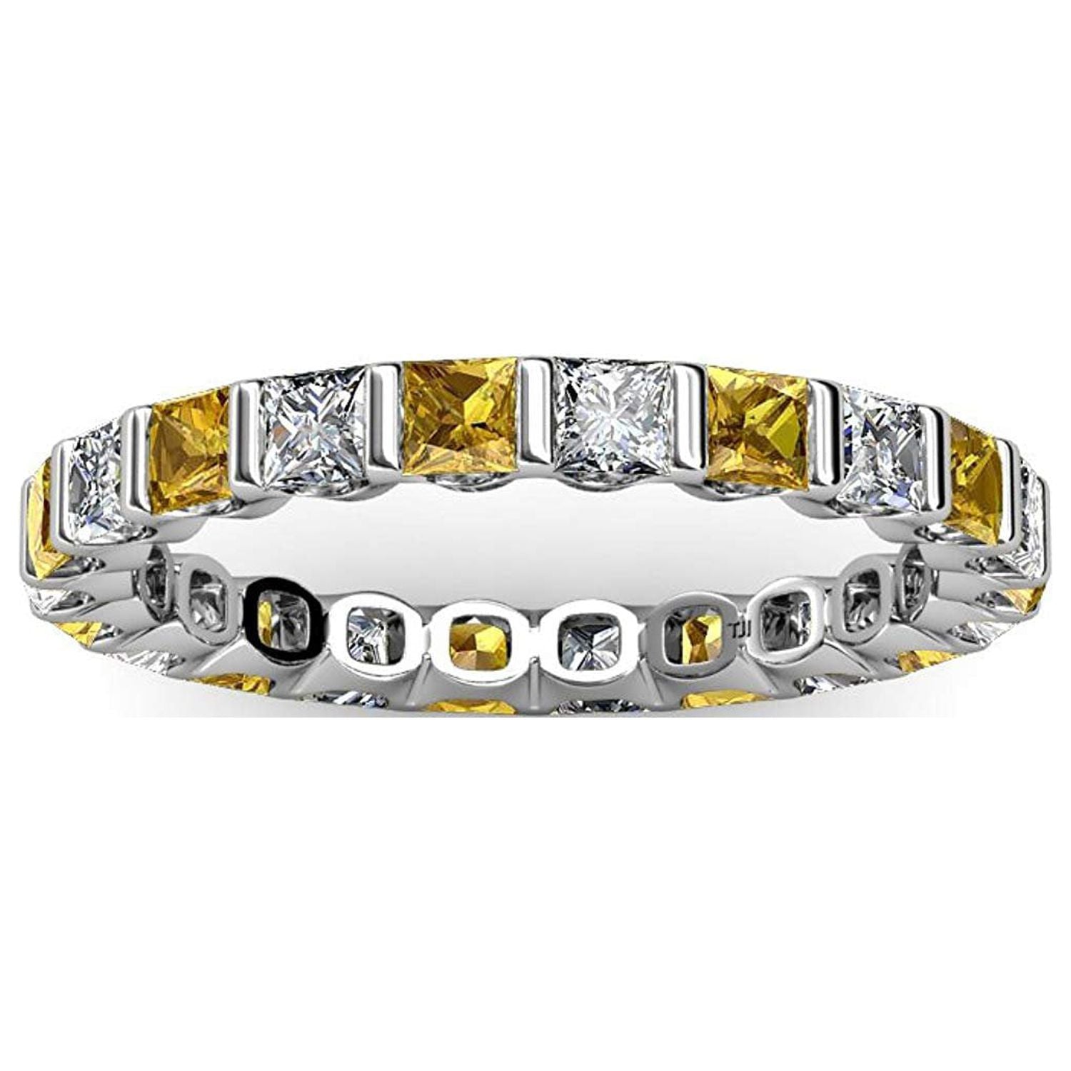 Citrine & Diamond Eternity Band in 14K White Gold S403050
