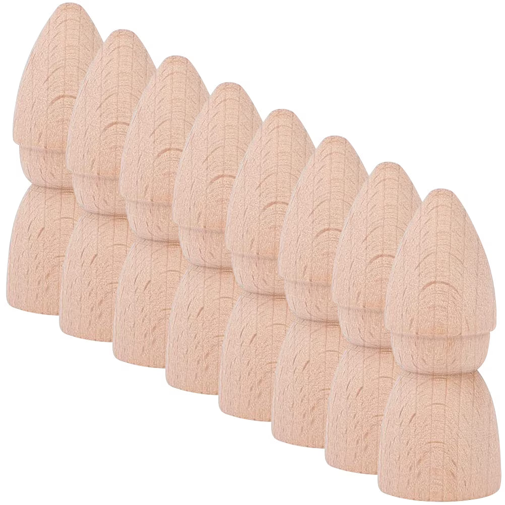 8pcs Unpainted Wooden Peg Dolls H99733
