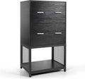 2 Drawer File Cabinet with Metal Wire Storage Shelves S473