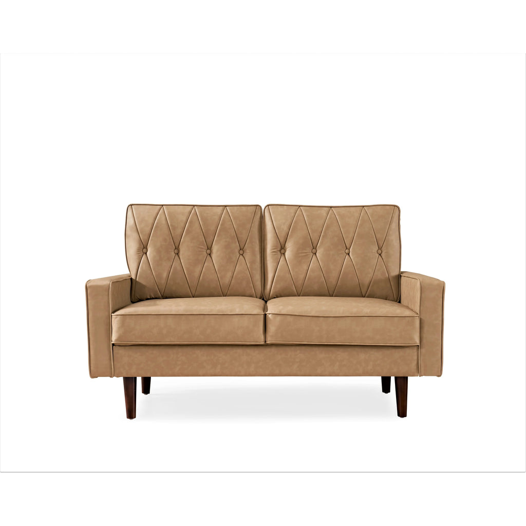 Black Faux Leather Cushion Back Loveseat Z1707
