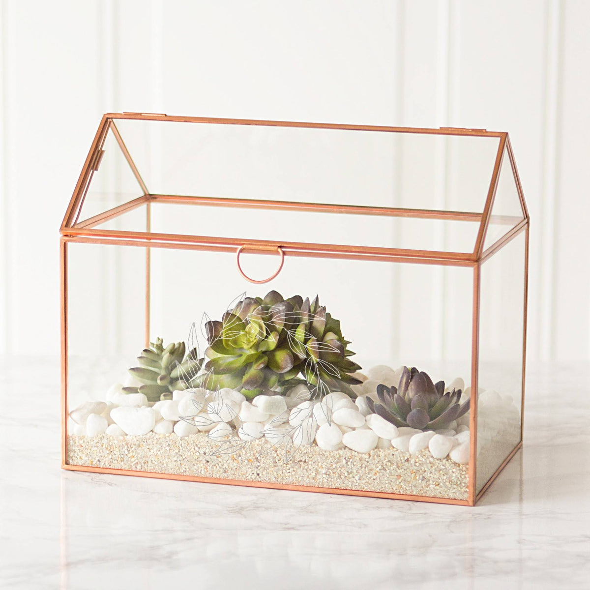 Glass Terrarium Card Holder, Rose Gold T336302