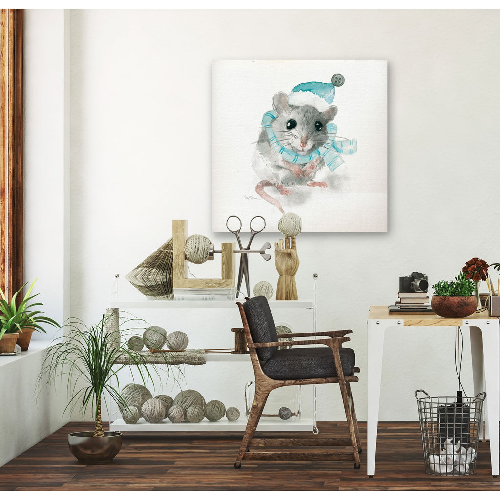 Christmas Critter Mouse Gallery Wrapped Canvas 10x10 Q1746