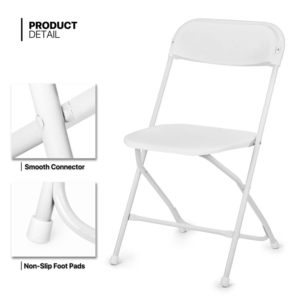 11-Piece White Folding Dining Table and Chairs Set G8323