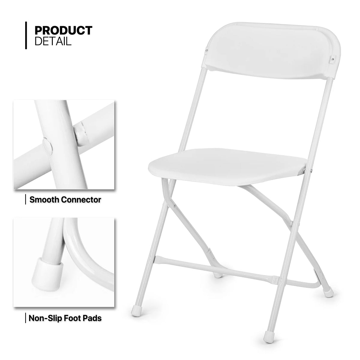 11-Piece White Folding Dining Table and Chairs Set G8323