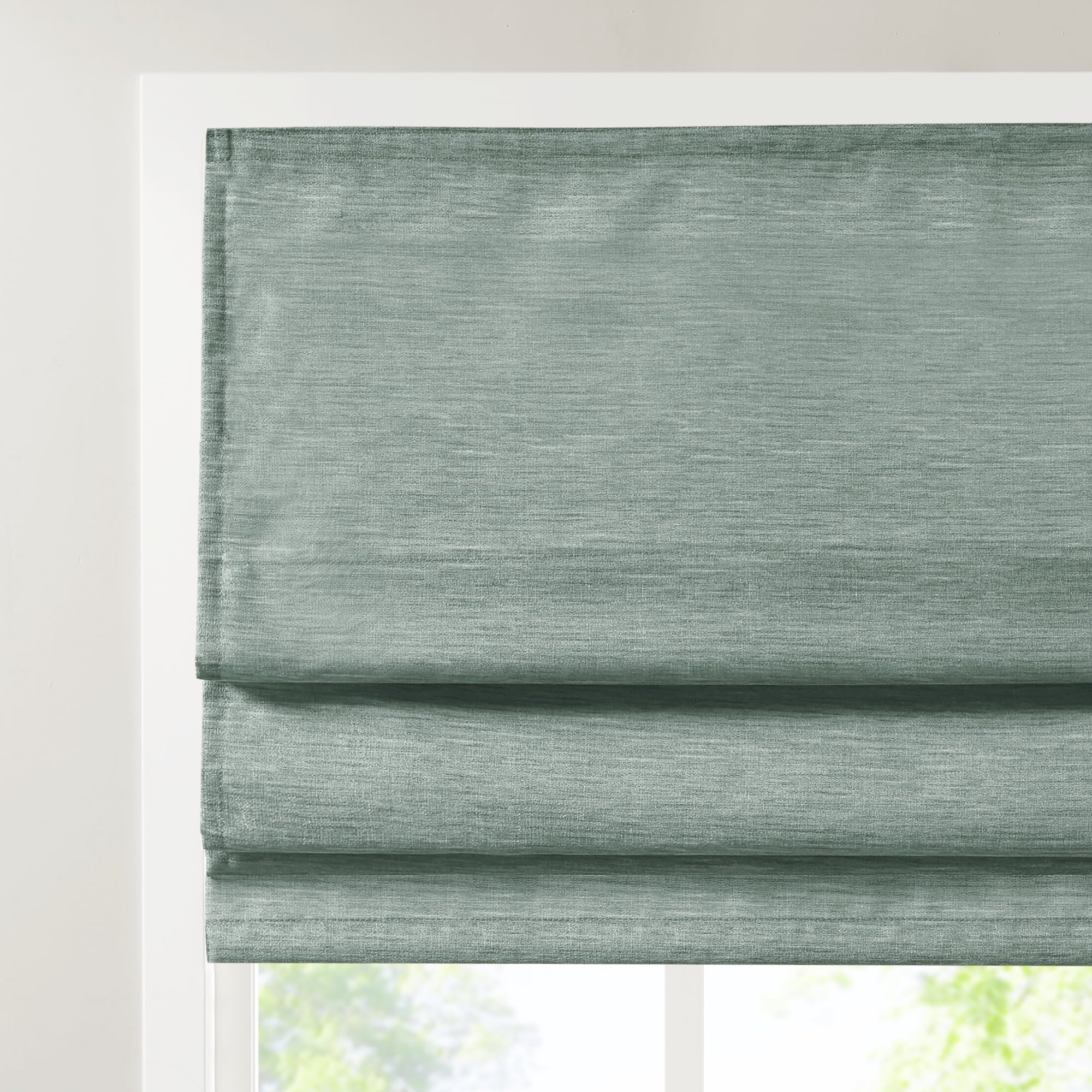 Green Cordless Roman Shade, 35"x64" C1782
