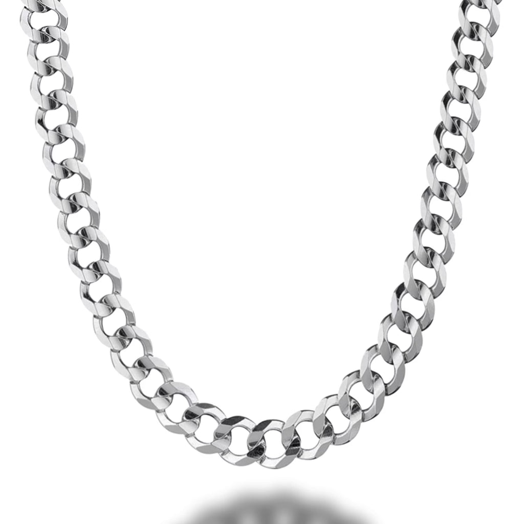 925 Sterling Silver 8mm Solid Curb Chain Necklace T743
