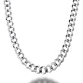 925 Sterling Silver 8mm Solid Curb Chain Necklace T743