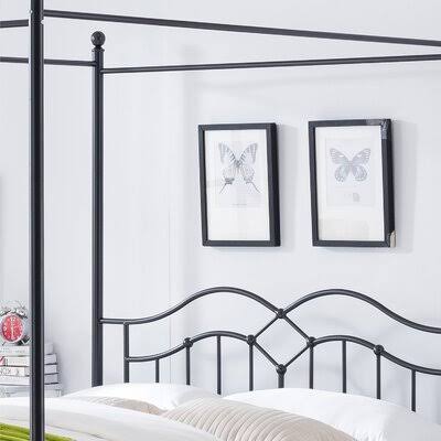 Queen Canopy Bed Charcoal Gray K95223