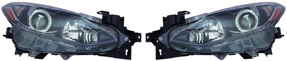 Headlight Assembly Halogen Driver Side for Mazda 3 2014-2016 S1068