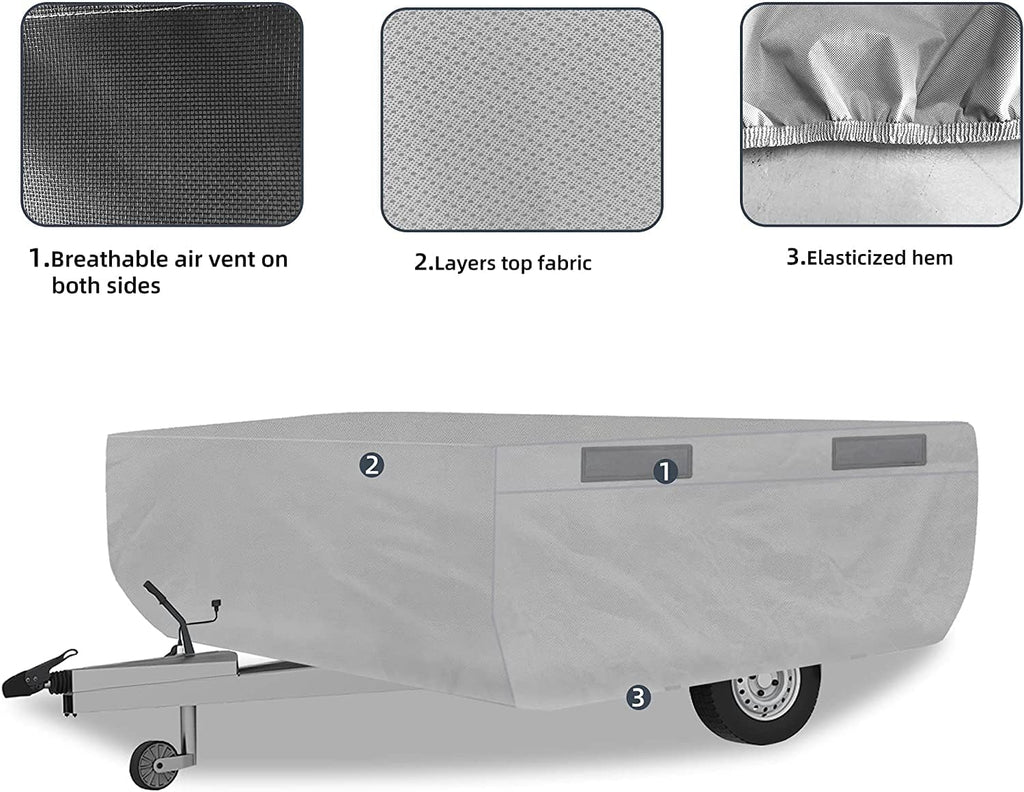 6 Layers Pop Up Folding Camper Cover Fits 12'-14' T6869