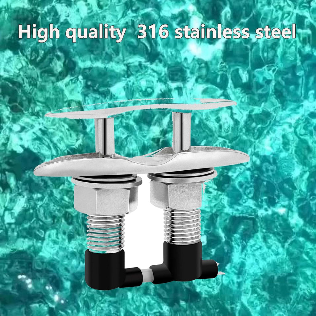 Retractable 316 Stainless Steel Flush Mount Boat Cleats Pack of 2 C909