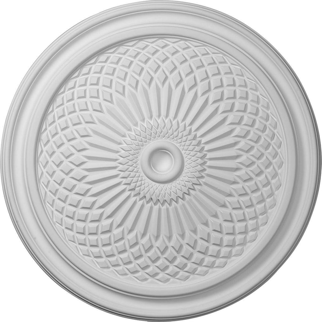 22x22OD x 1 3/4x22P Hand-Painted Jet Black Ceiling Medallion F6422