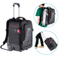 2-in-1 Rolling Camera Backpack Trolley Case F61396