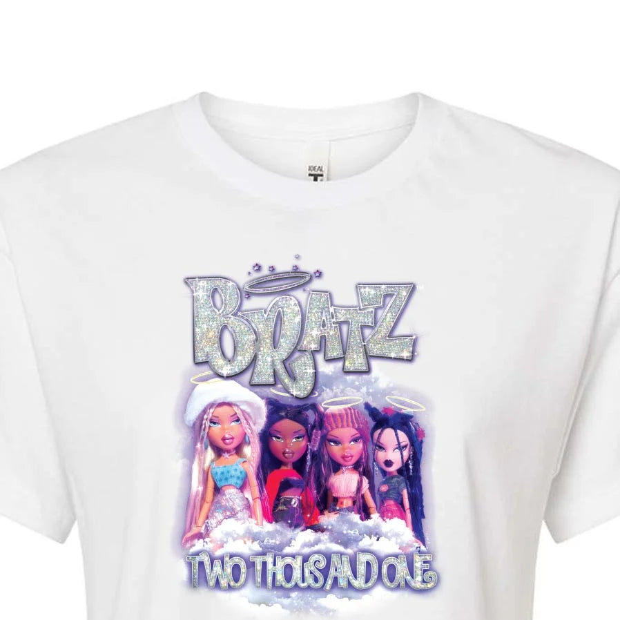 Juniors Cropped Cotton Blend T-Shirt M20042