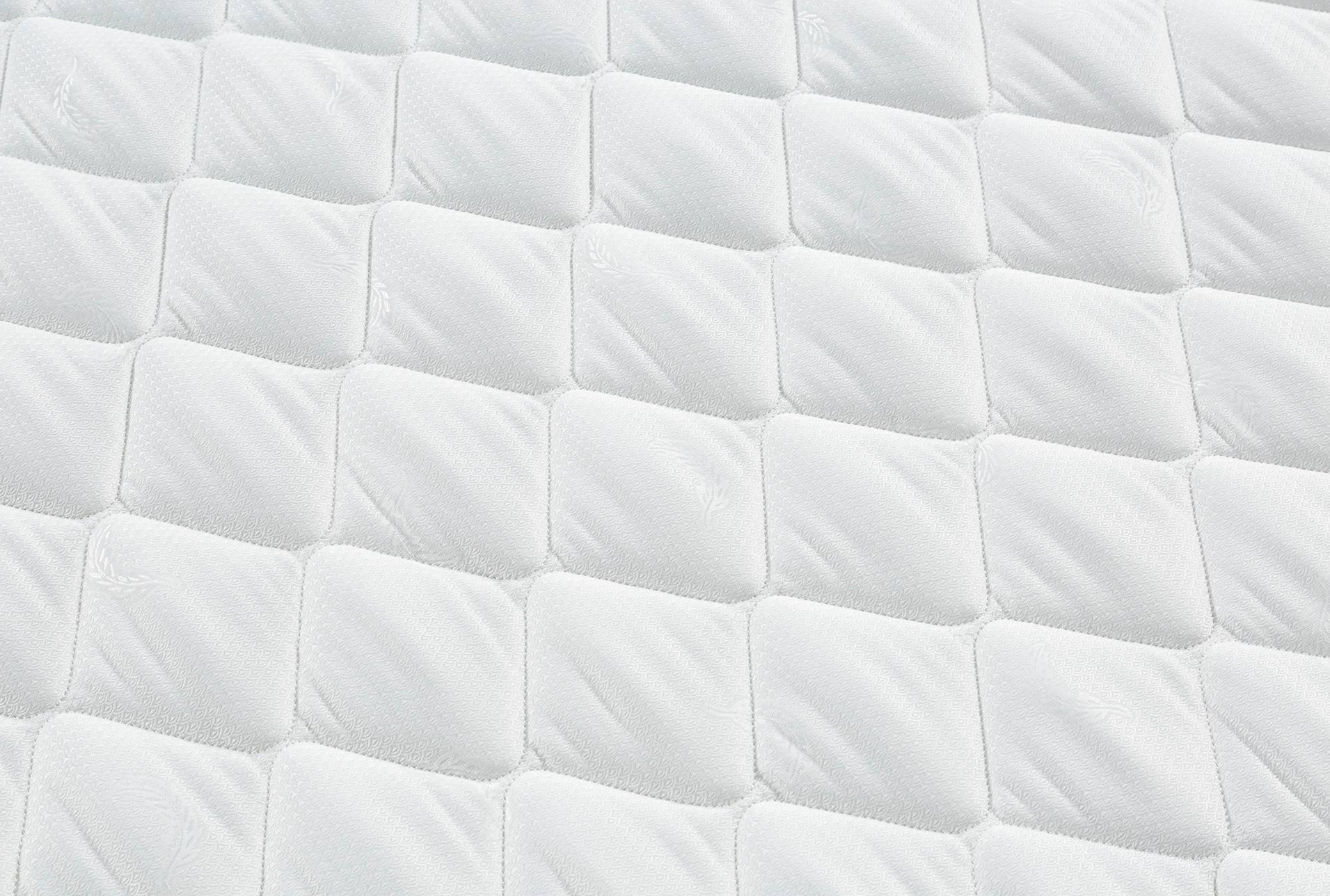 Queen Mattress Set with Low Profile Foundation White Fabric Q278