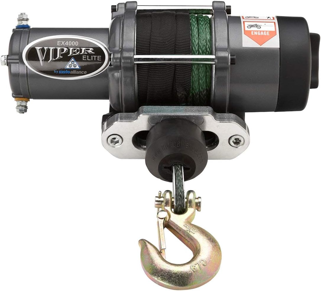 VIPER Elite ATV/UTV Winch 4500lb 40 feet BLACK Synthetic Rope and Wireless Remote F848