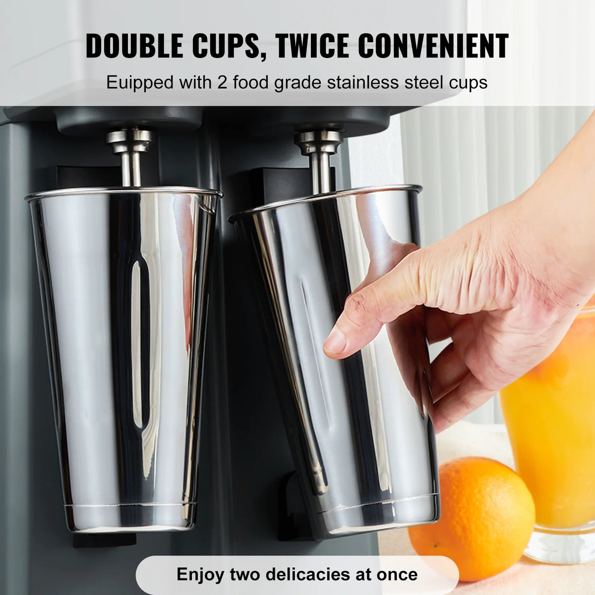 375W x 2 Double Heads Electric Milkshake Machine with 2 x 820 ml Stainless Steel Cups B88400