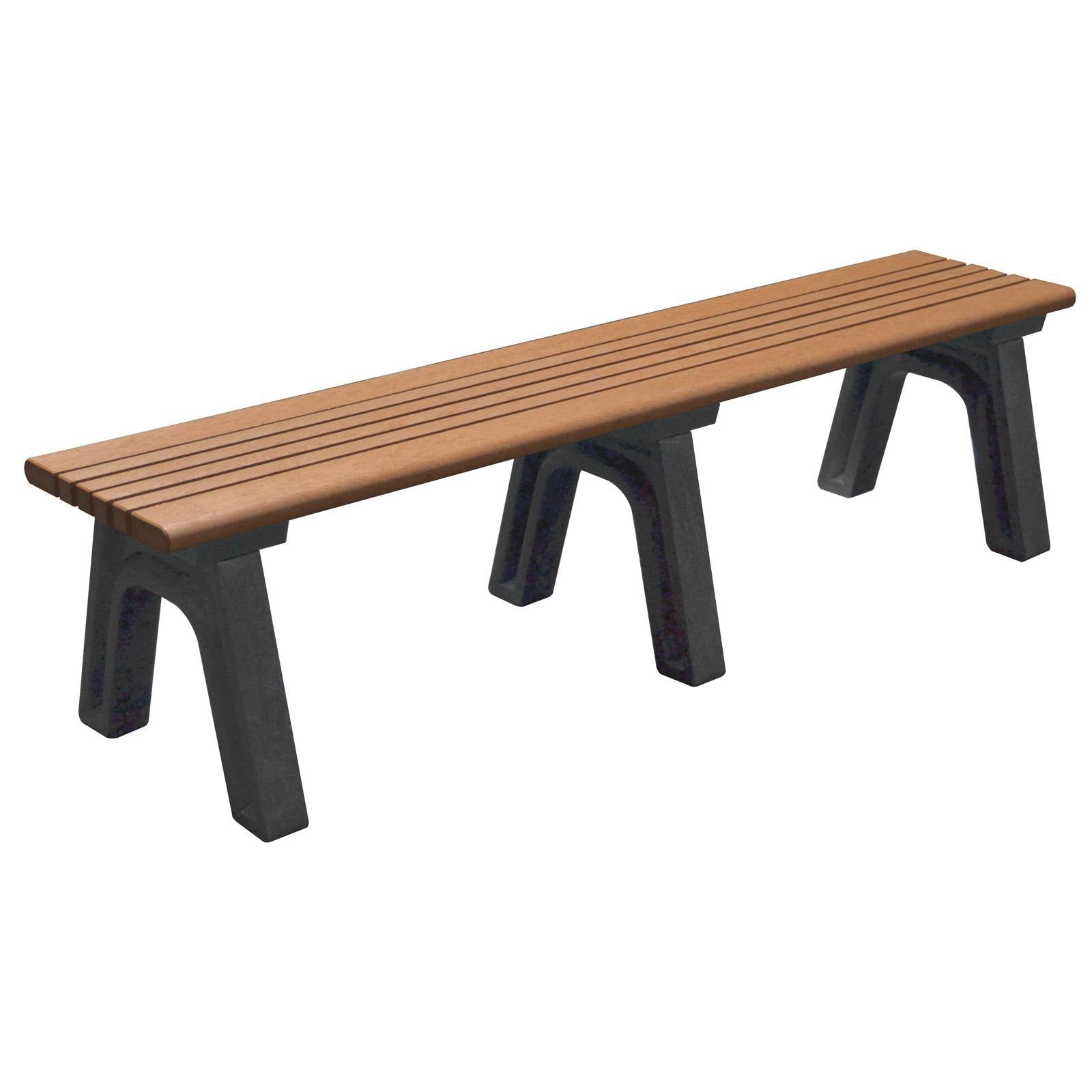 Brown Green Recycled Plastic Backless Bench N2186