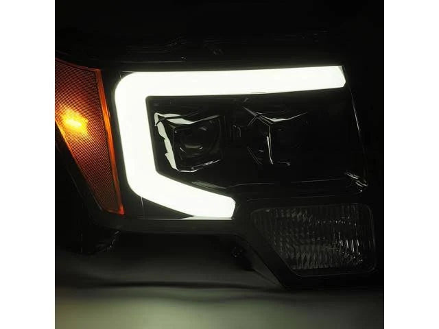 Polished Black LED Tube Dual Projector Headlights Z334