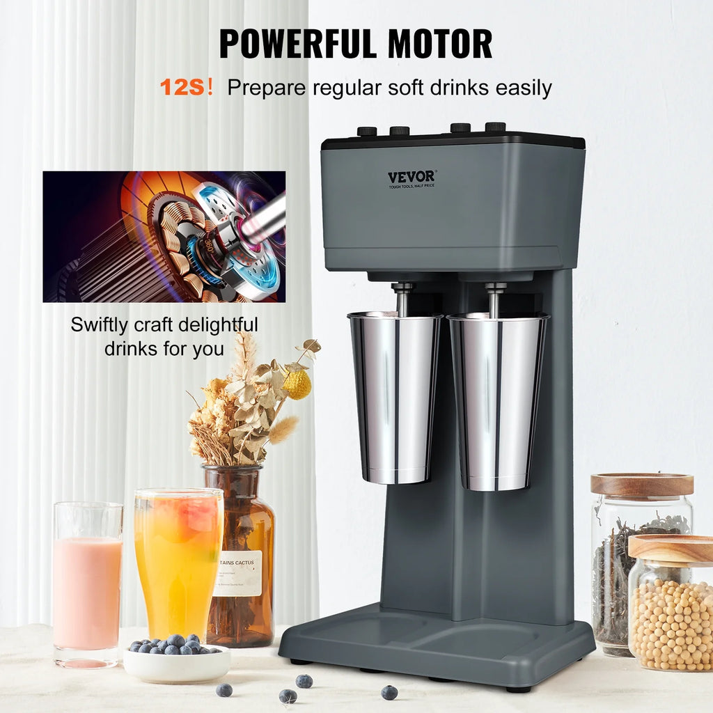 375W x 2 Double Heads Electric Milkshake Machine with 2 x 820 ml Stainless Steel Cups B88400
