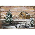 Winter Cabin Art Work R54866