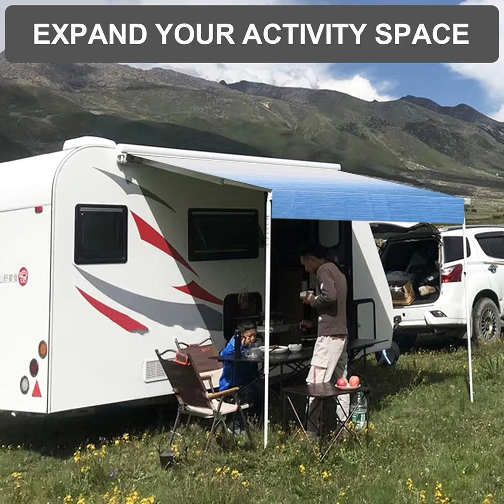 Waterproof Vinyl RV Awning Fabric Shade Screen - 18' Z19005