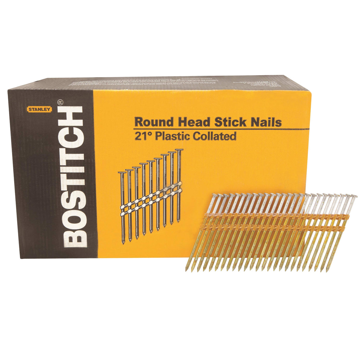 3-1/2 inch Smooth Shank 21 Stick Framing Nails - 4000 count T60194