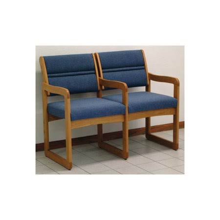 Black Two Seater Chair with Center Arms L41522