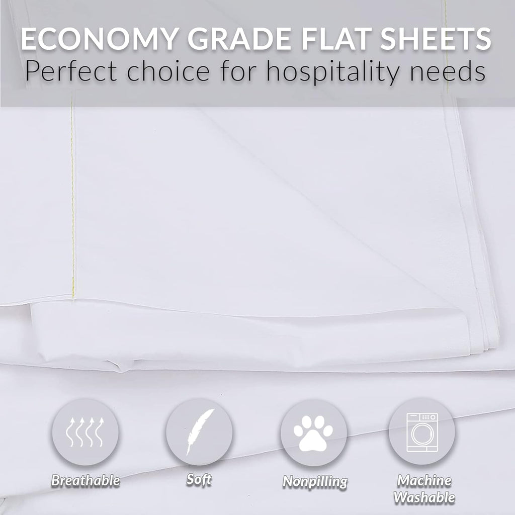 White Twin Percale Flat Sheet Pack of 2 K644943