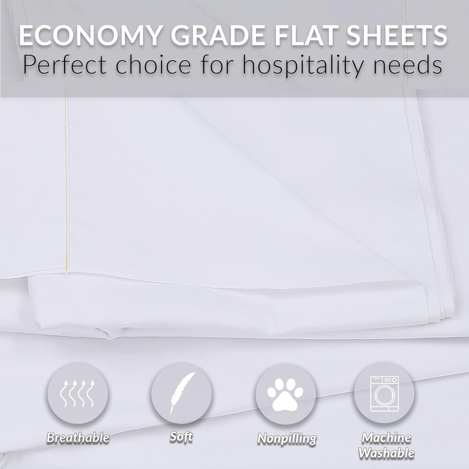 White Twin Percale Flat Sheet Pack of 2 K644943