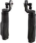 Aluminum Rosette Leather Handle Grip One Pair Black M6 Thread 31.8 mm W3125