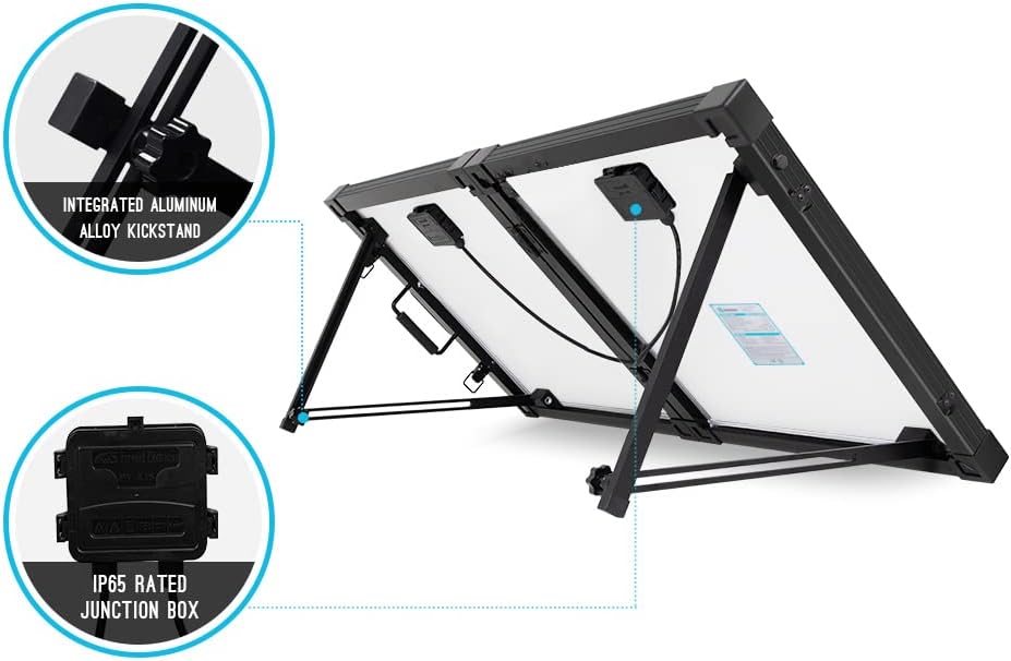 200 Watt Portable Foldable Solar Panel Suitcase with Waterproof 20A Charger Controller C233044