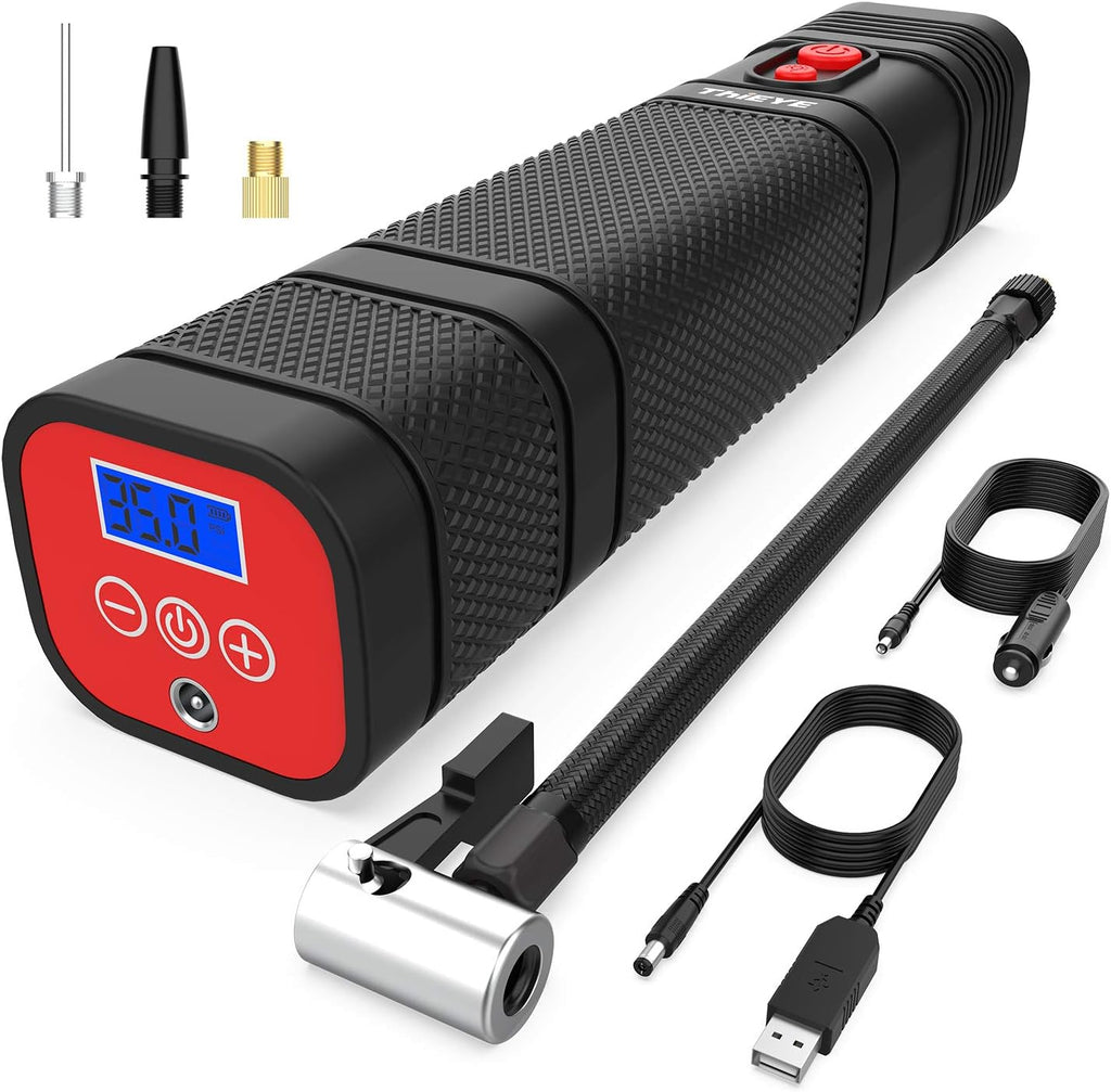 Tire Inflator Portable Air Compressor, 12V DC, 2000 * 3 mAh, 120 PSI, LED Light, Pack of 2 W4570