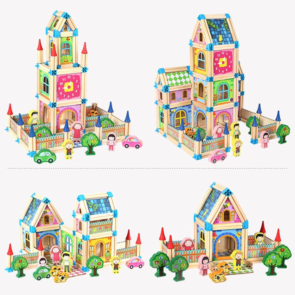 Wooden Building Blocks Set Educational Toy J457291