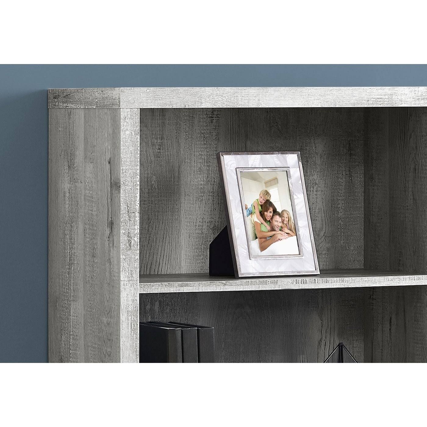 Grey Reclaimed Wood-Look Bookcase with Adjustable Shelves E82539