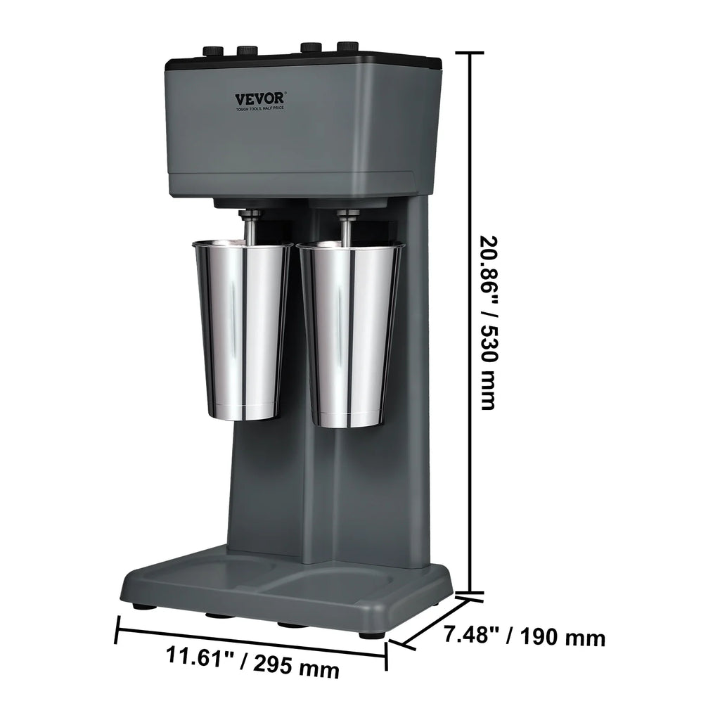 375W x 2 Double Heads Electric Milkshake Machine with 2 x 820 ml Stainless Steel Cups B88400