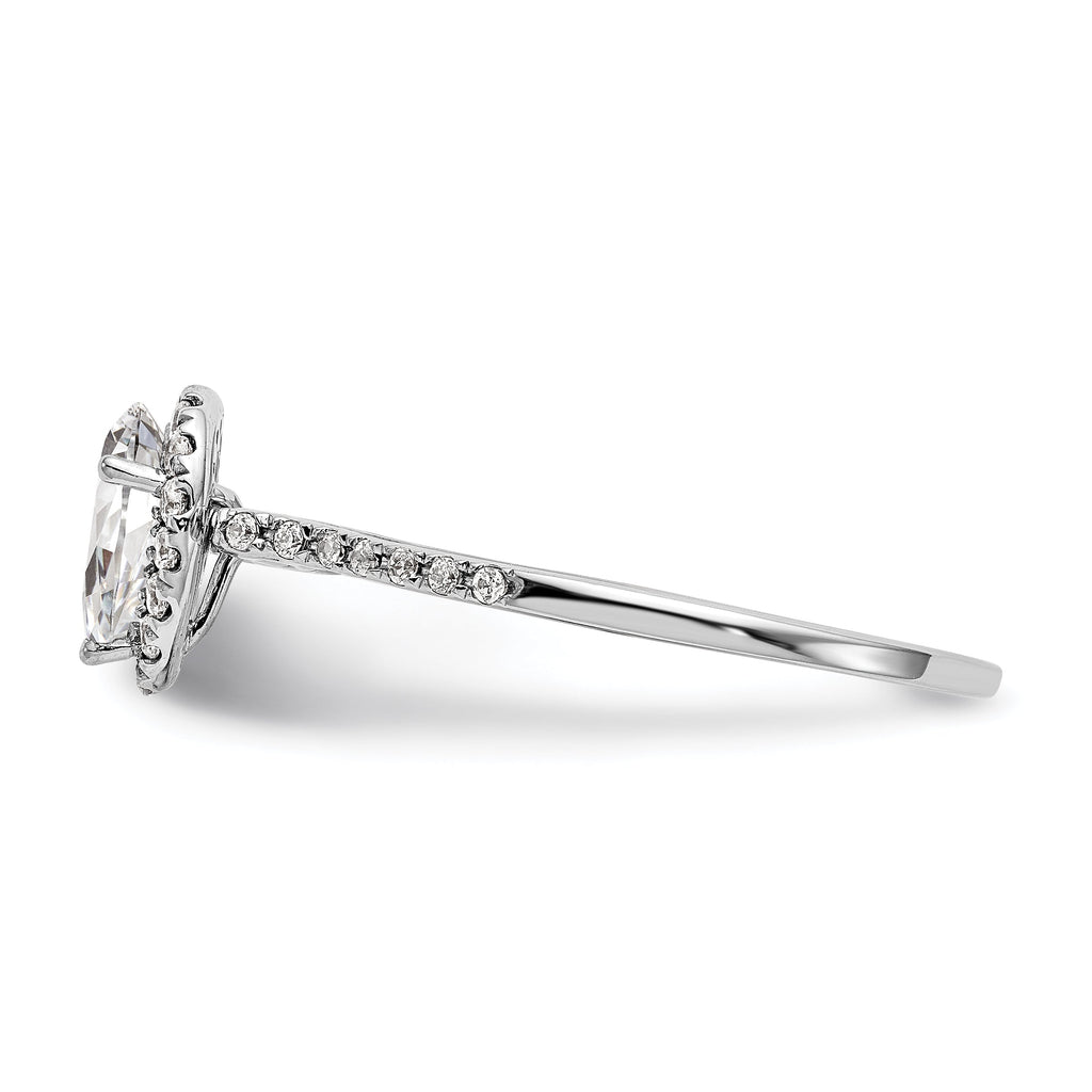 0.75ct CZ Solid 14K White Gold Pear Halo Engagement Ring C84823