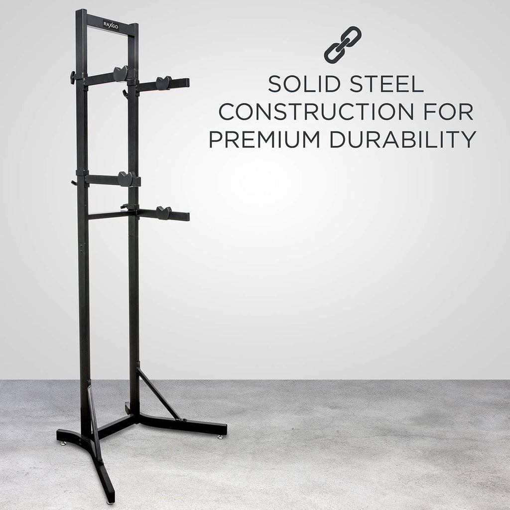 Bike Garage Storage Rack, 2 Bicycle Floor Stand, Adjustable, Freestanding V139926