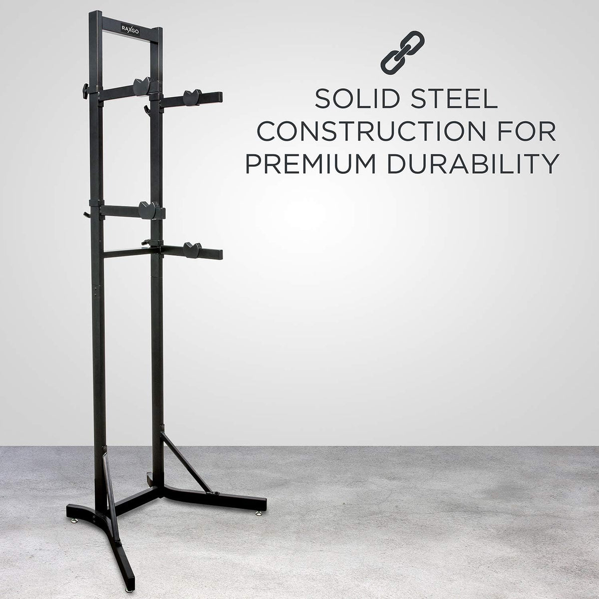 Bike Garage Storage Rack, 2 Bicycle Floor Stand, Adjustable, Freestanding V139926